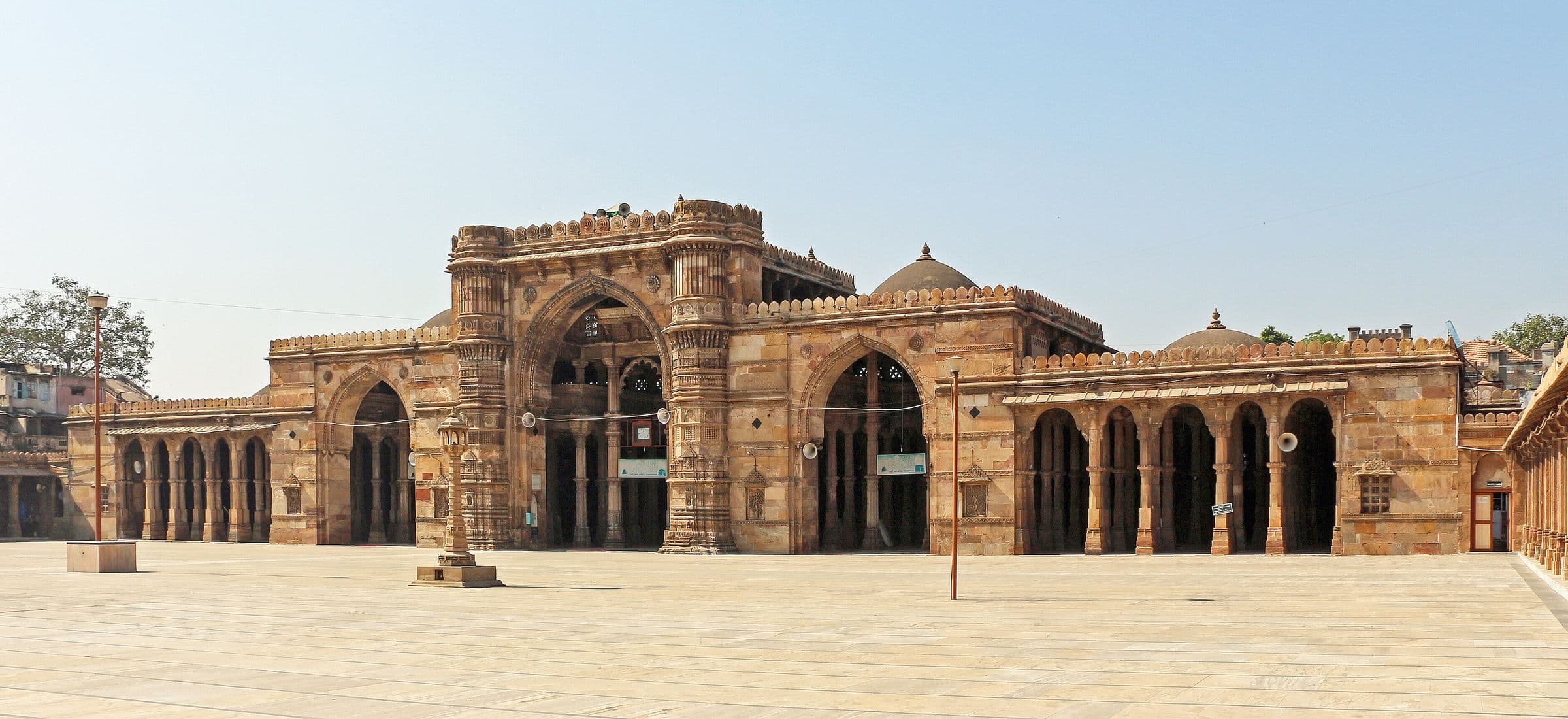 The courtyard and west façade of Jama Masjid in the walled city of Ahmedabad